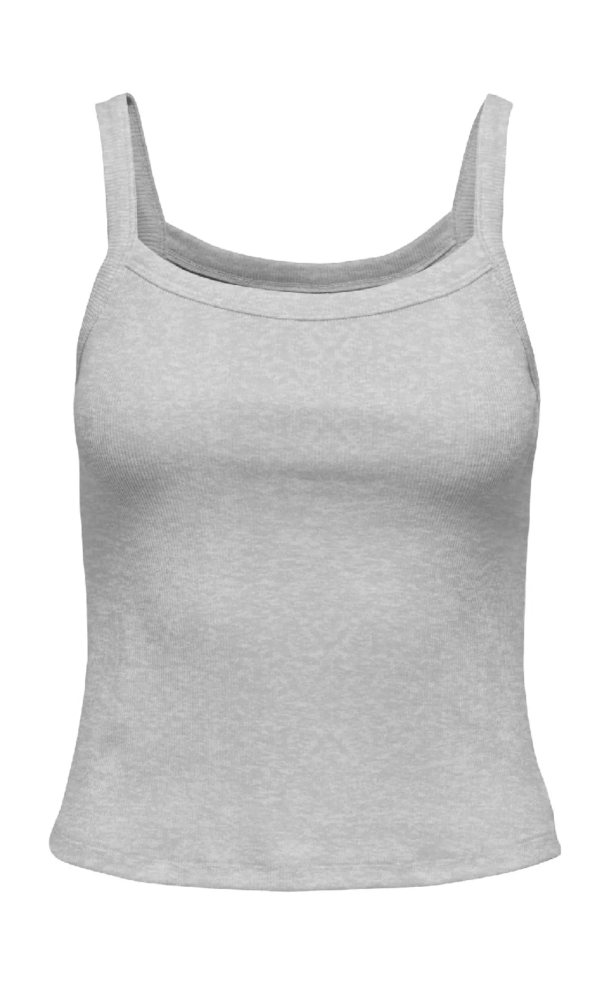 ONLY Top - Vira - Light Grey Melange Rabat