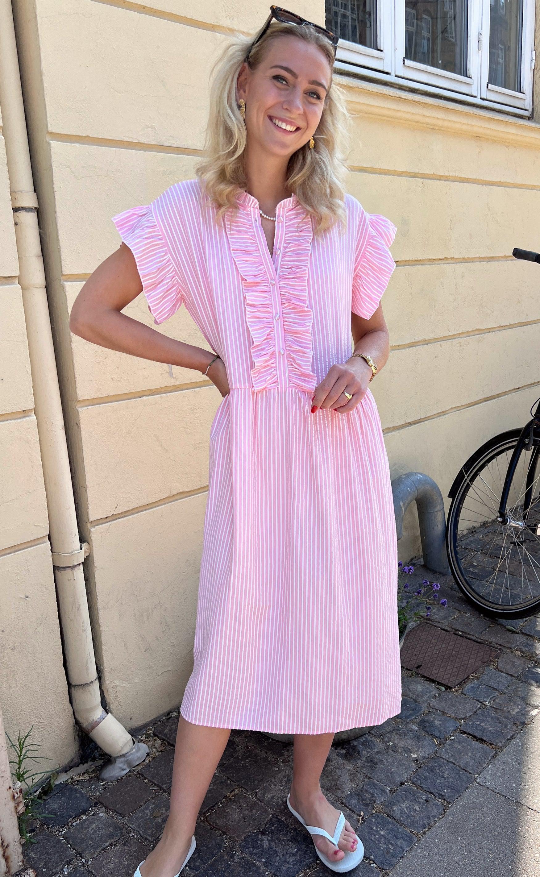 Say INA Copenhagen Kjole - Amelia - Pink Striped