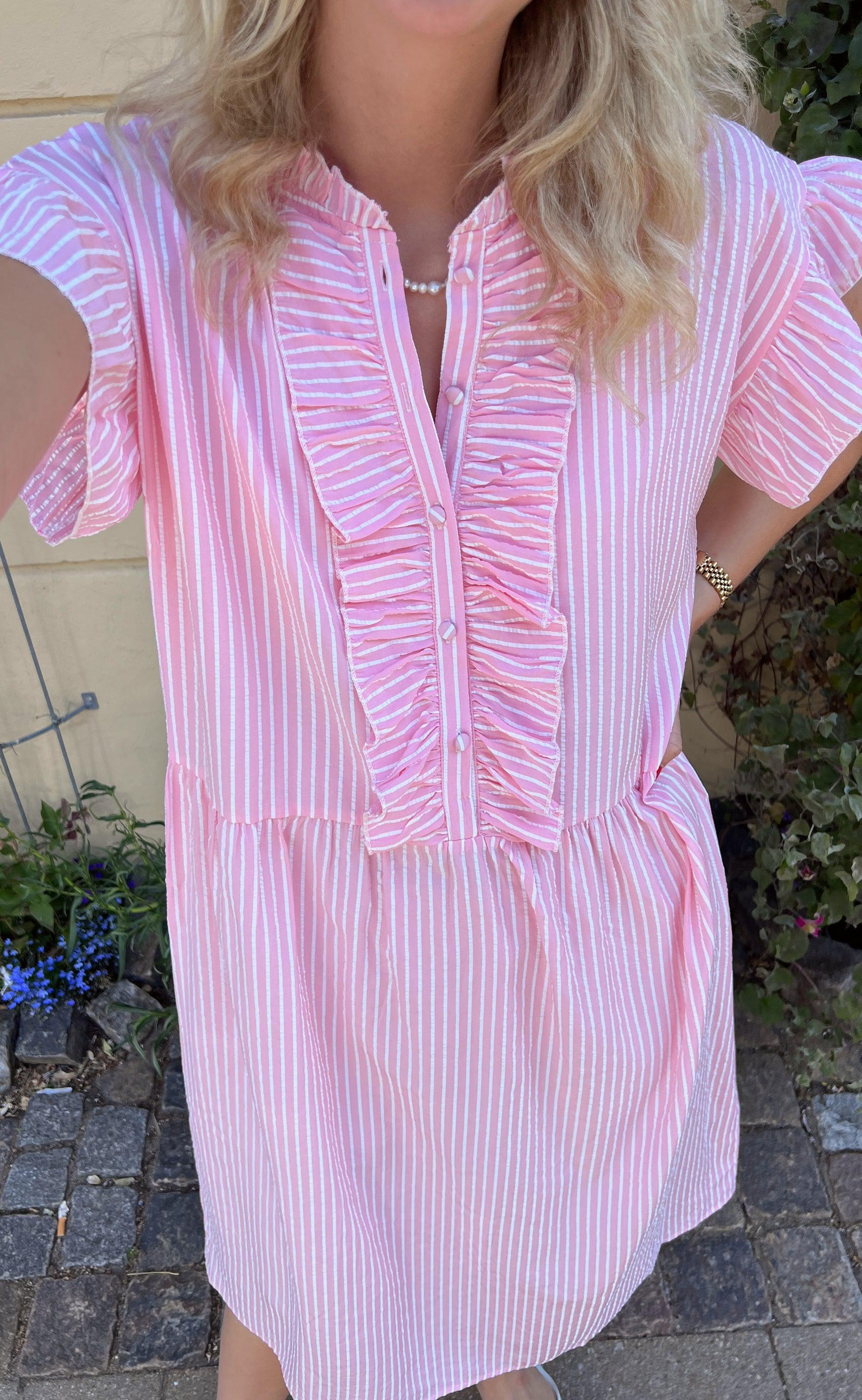 Say INA Copenhagen Kjole - Amelia - Pink Striped