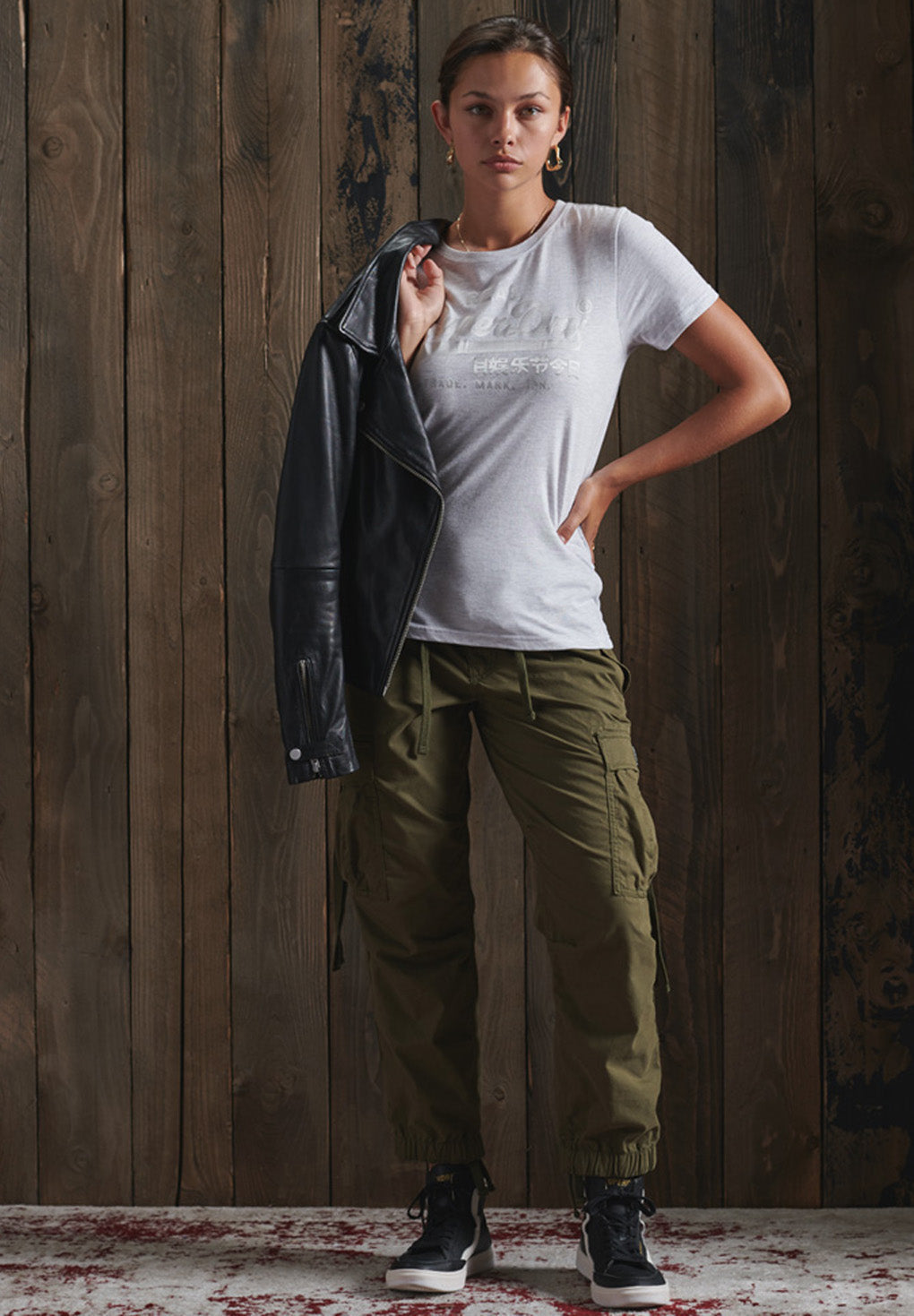 Superdry Lady Vintage Logo Tonal Satin T-Shirt