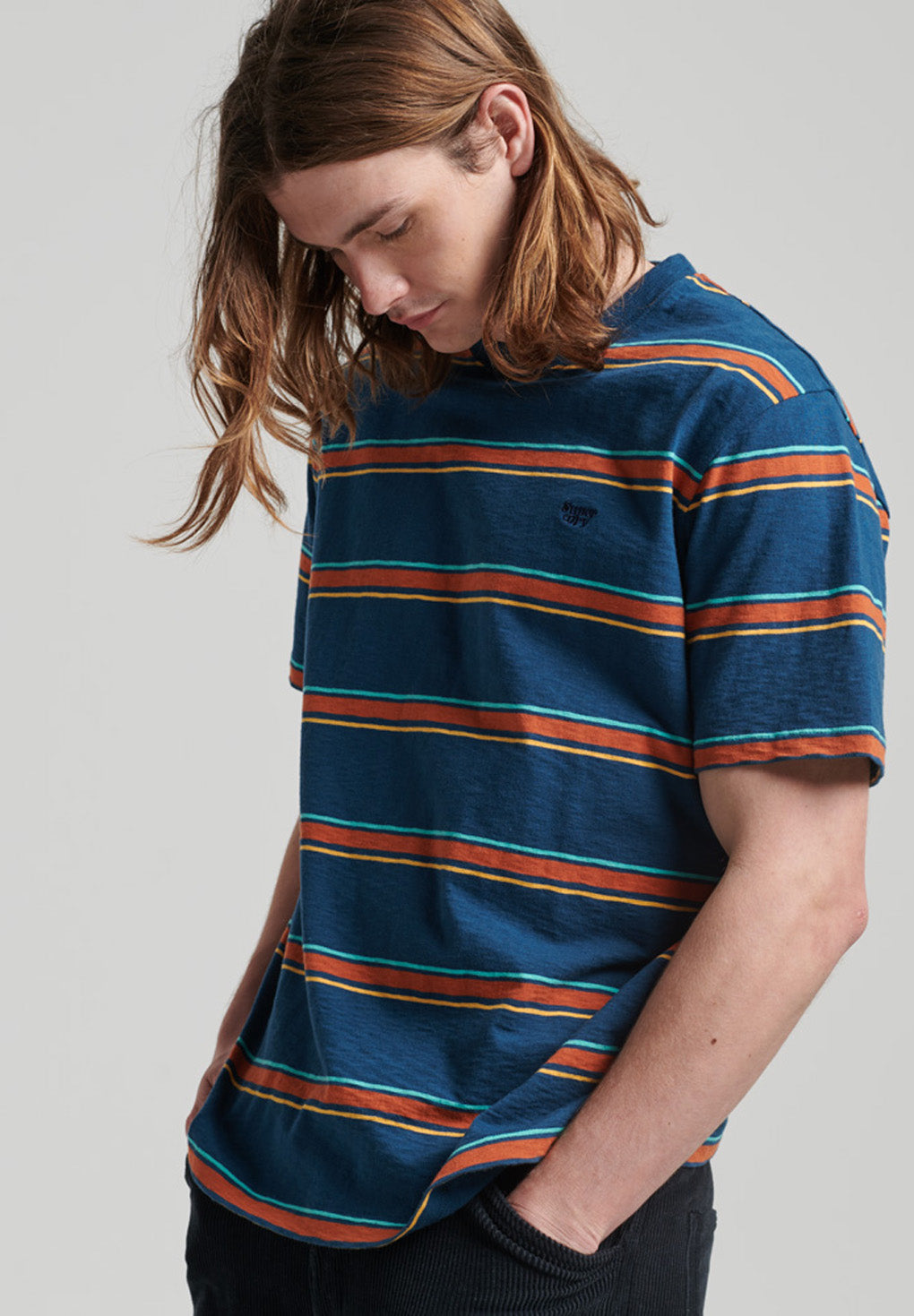 Superdry Organic Cotton Vintage Textured Stripe T-Shirt Levere