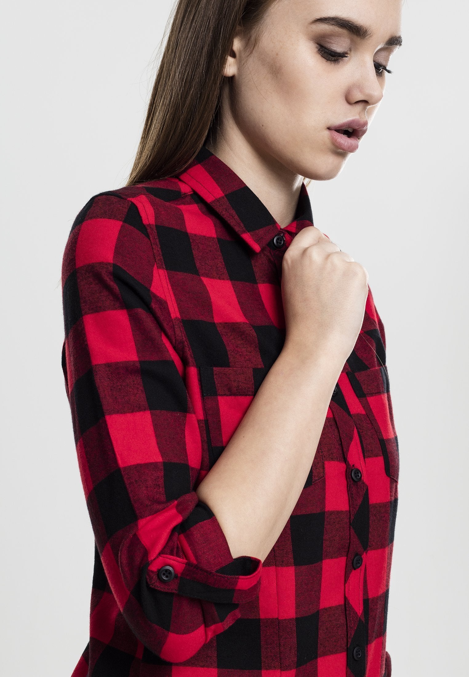 Urban Classics Ladies Turn up Checked Flanell Shirt