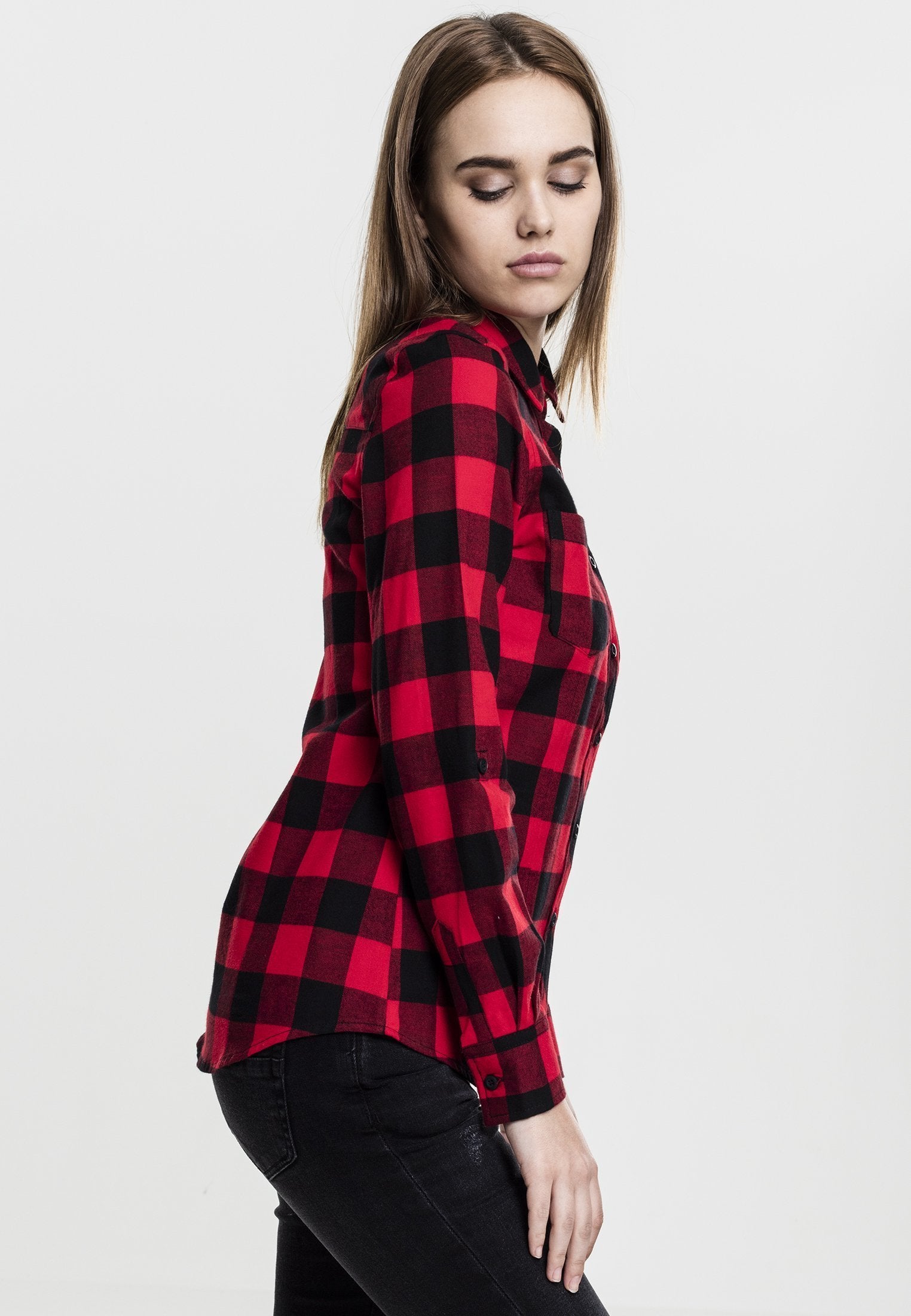 Urban Classics Ladies Turn up Checked Flanell Shirt