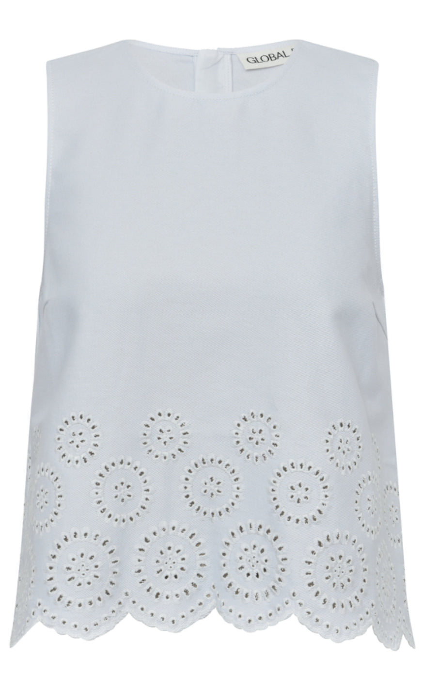 Global Funk Top - Rihne Scallop-G - White