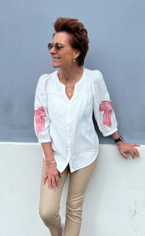Say INA Copenhagen Skjorte - Milly - White W. Pink Bows