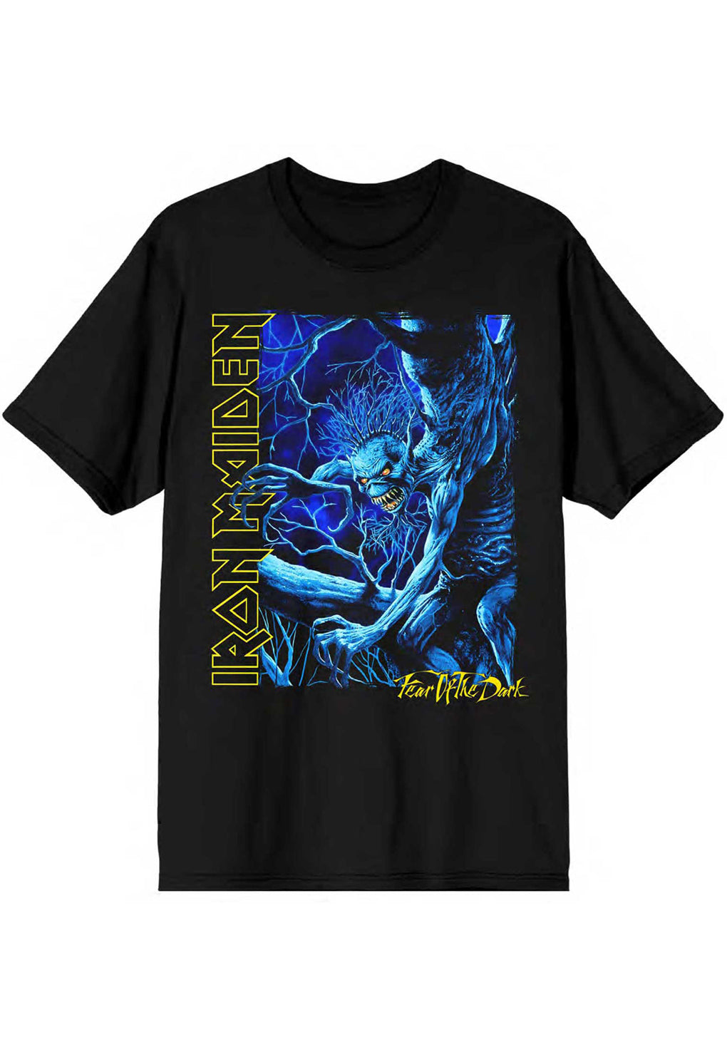 Iron Maiden Fear of the Dark Blue Tone Eddie Vertical Logo T-Shirt Online