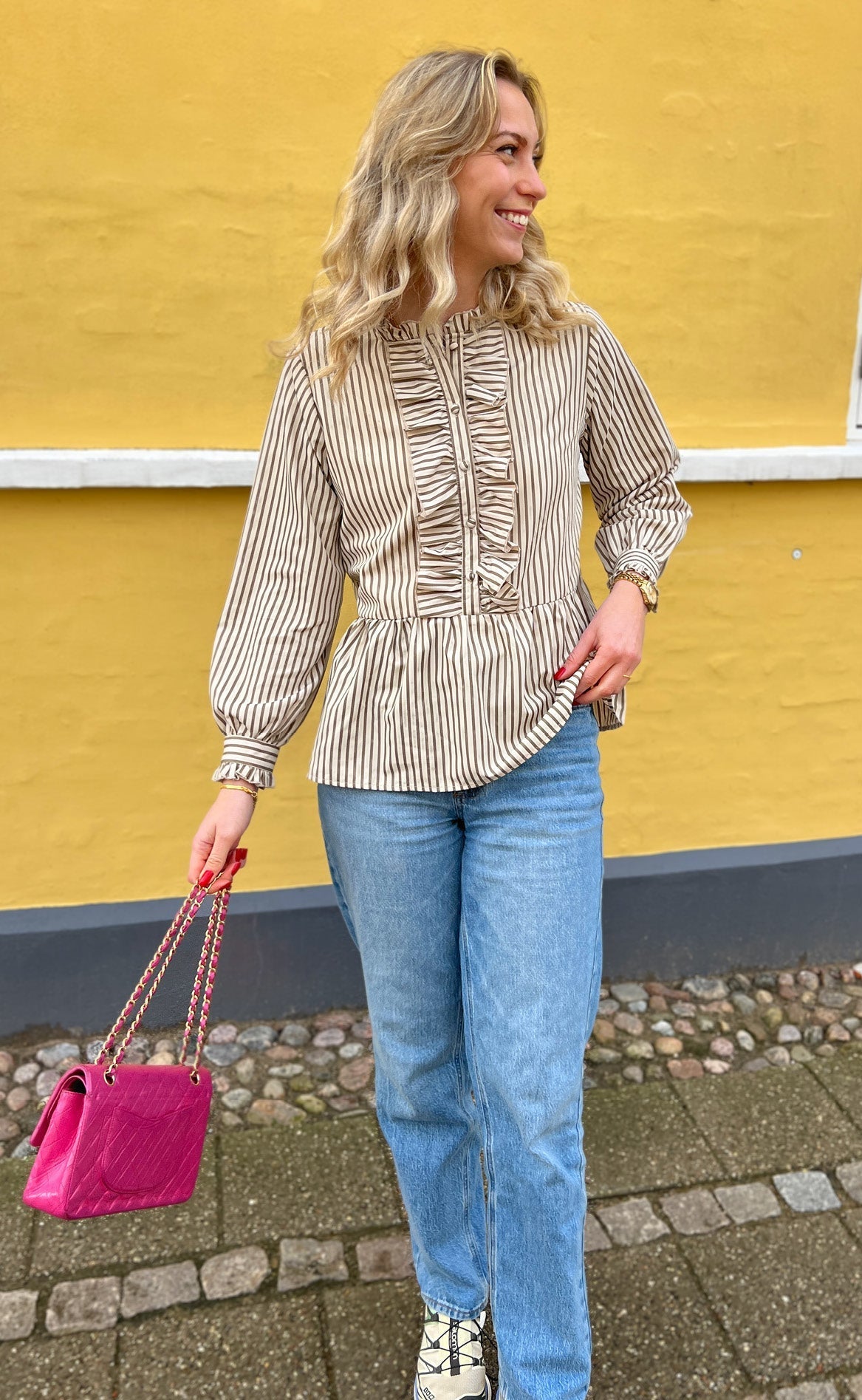 Say INA Copenhagen Skjorte - Evie - Beige / Brown Striped
