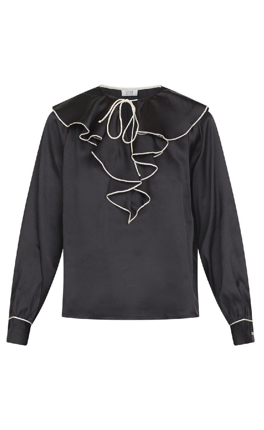 Love & Divine Bluse - Love1241 - Black/Cream Online nu
