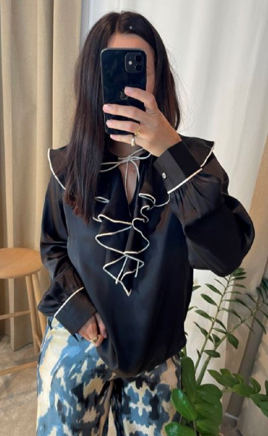 Love & Divine Bluse - Love1241 - Black/Cream Online nu