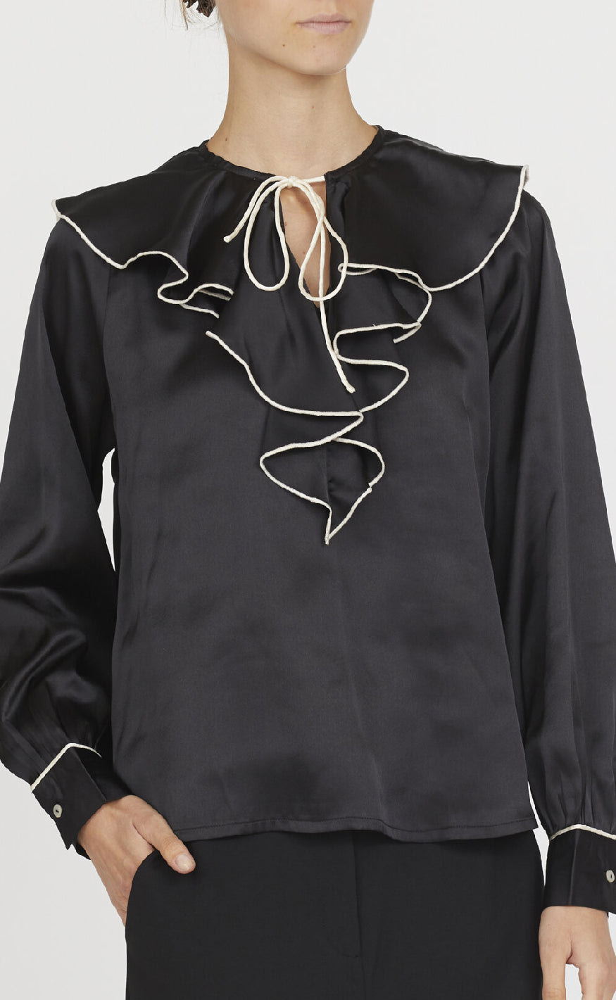 Love & Divine Bluse - Love1241 - Black/Cream Online nu