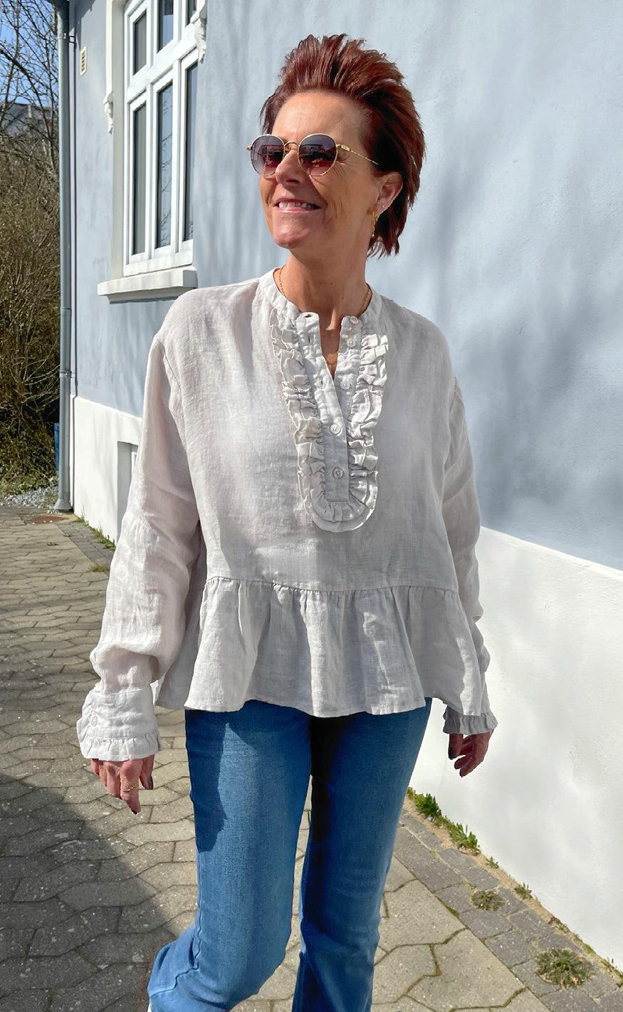 Say INA Copenhagen Bluse - Caroline Linen - Off White
