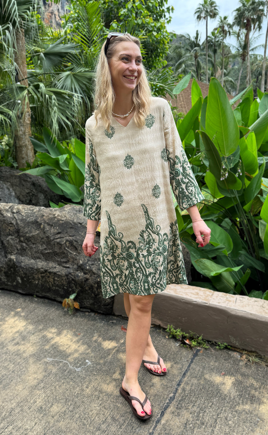 Say INA Copenhagen Kjole - Arianna - Green Paisley