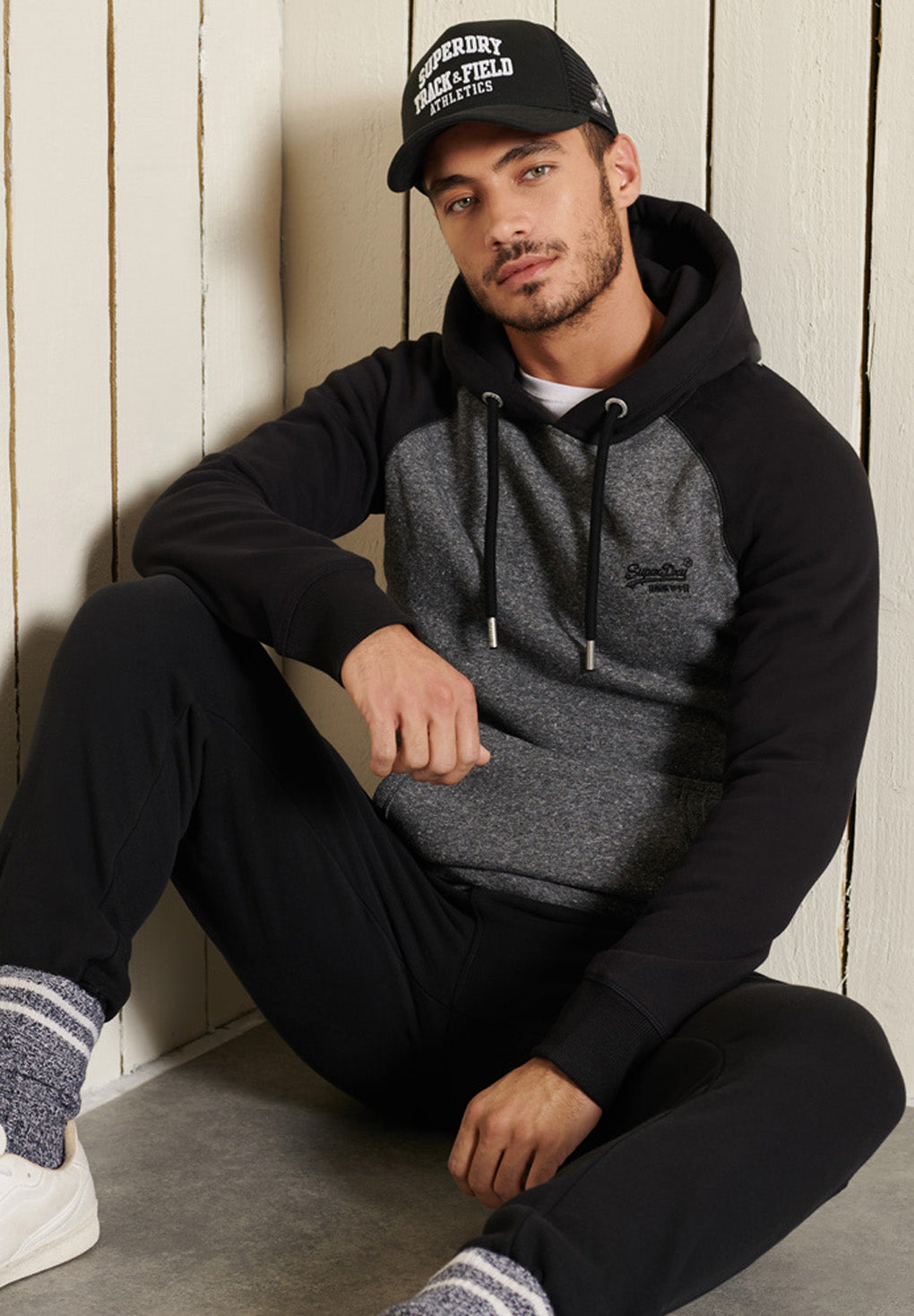 SuperDry Vintage Logo Embroidery Baseball Hoodie Online