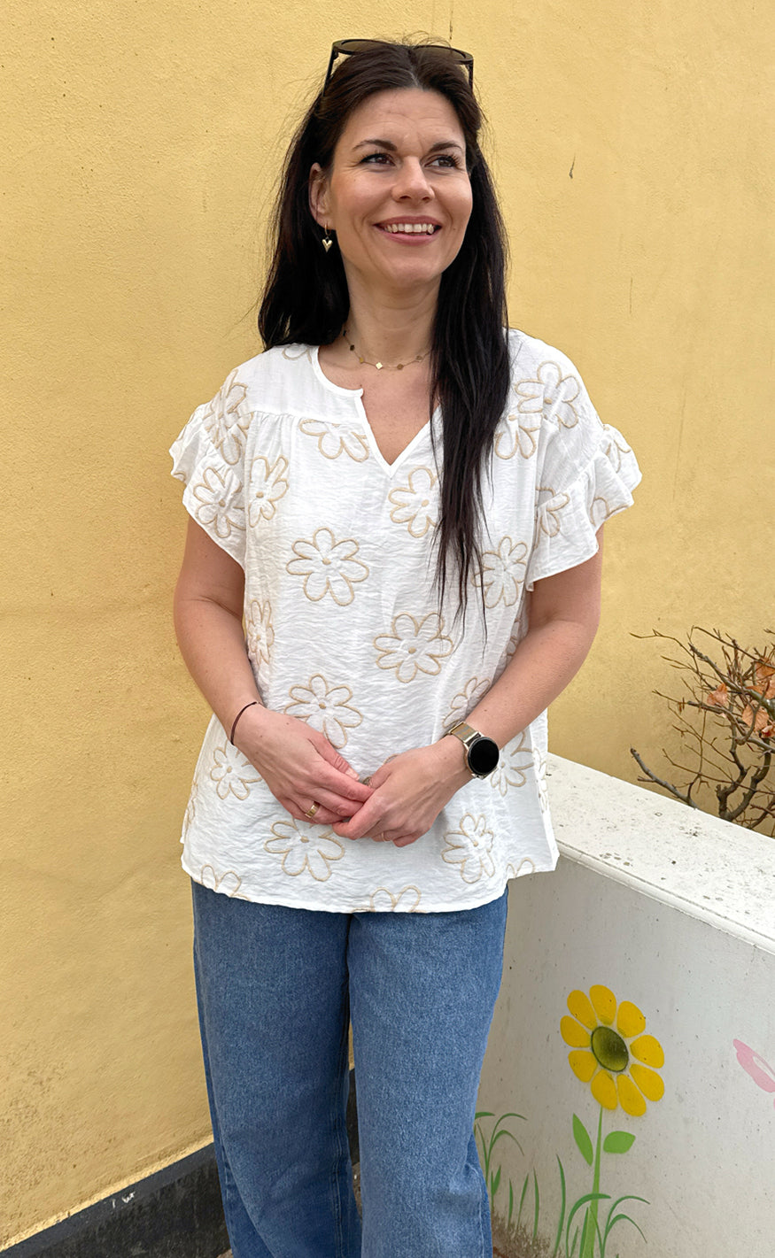 Say INA Copenhagen Bluse - Emma - Flower Embroidery