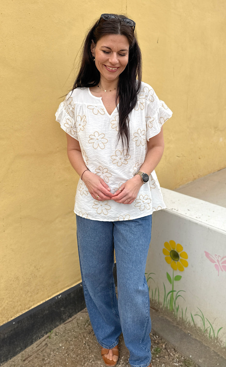 Say INA Copenhagen Bluse - Emma - Flower Embroidery