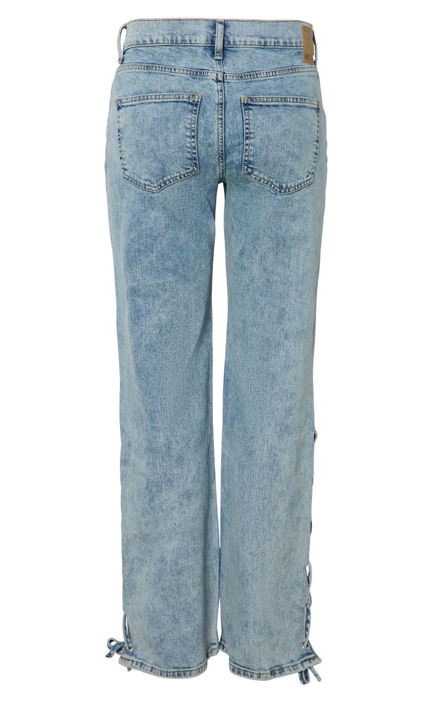 Pieces Bukser - Fenda MW Straight - Light Blue Denim Rabat