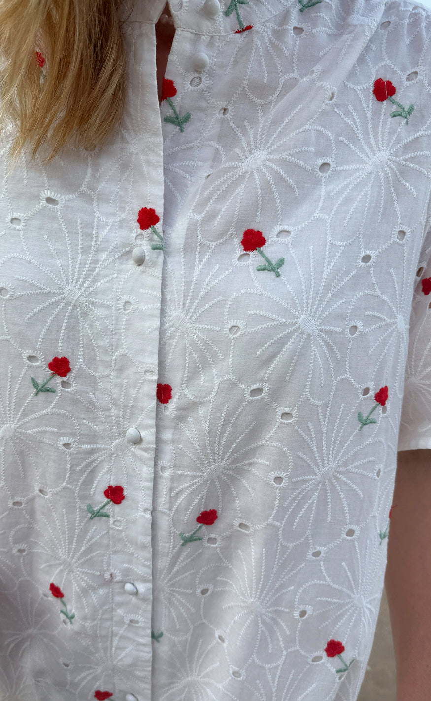 Say INA Copenhagen Kjole - Claudia - White Lace W. Embroidery Flowers Online nu