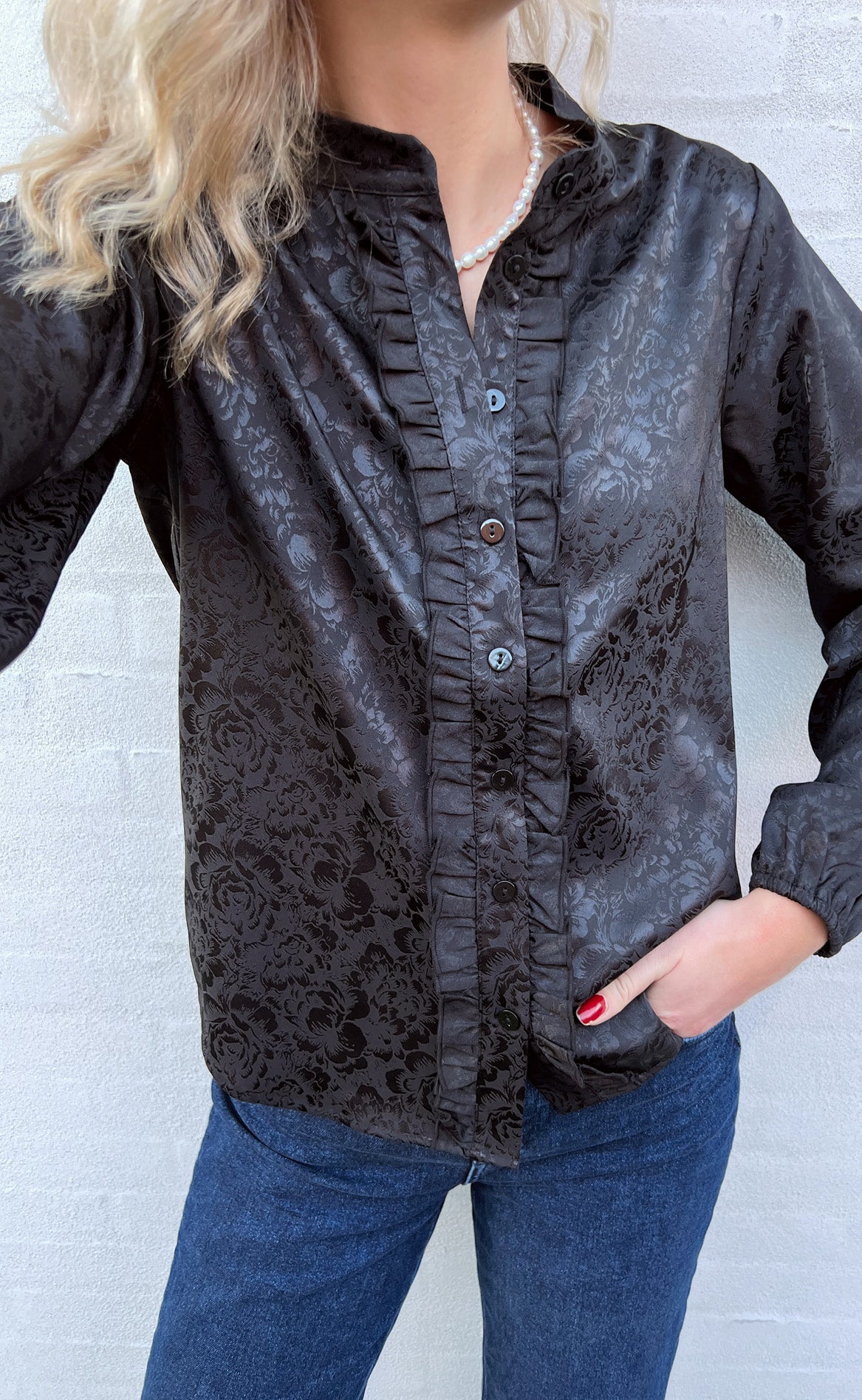Say INA Copenhagen Skjorte - Florina - Black Flower