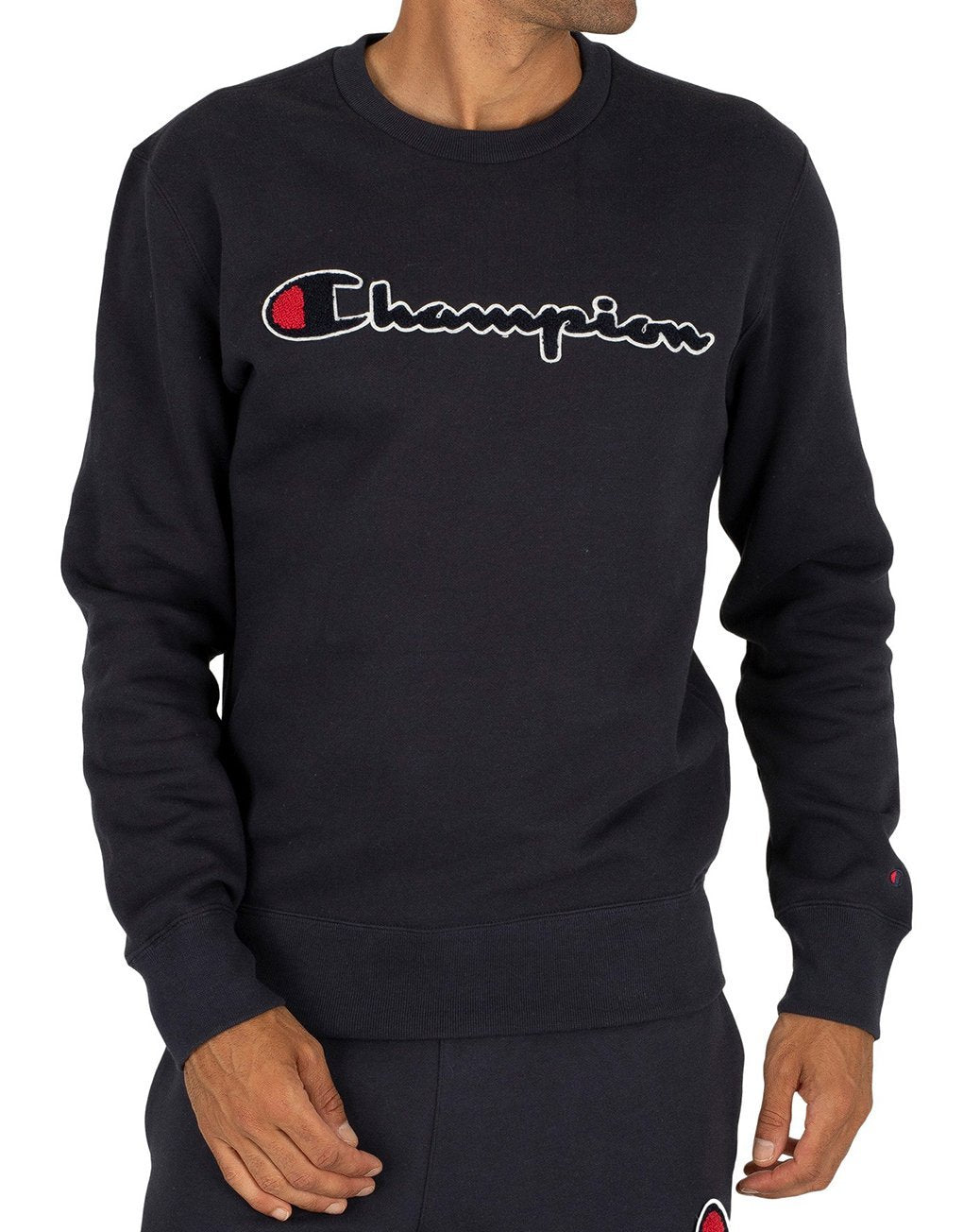 Champion Script Logo Recylced Cotton Terry Sweatshirt
