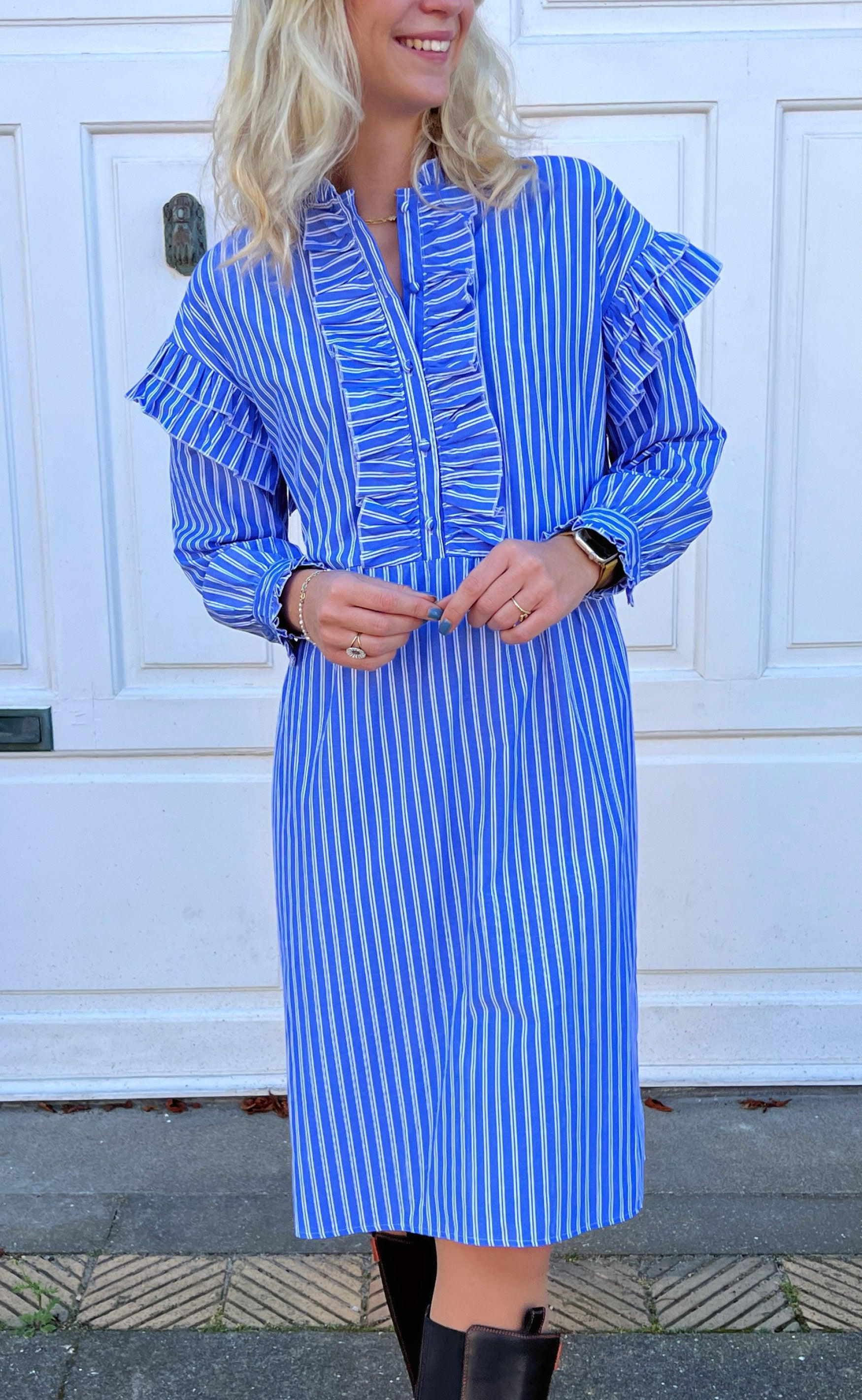 Say INA Copenhagen Kjole - Emilie - Dark Blue Striped Levere