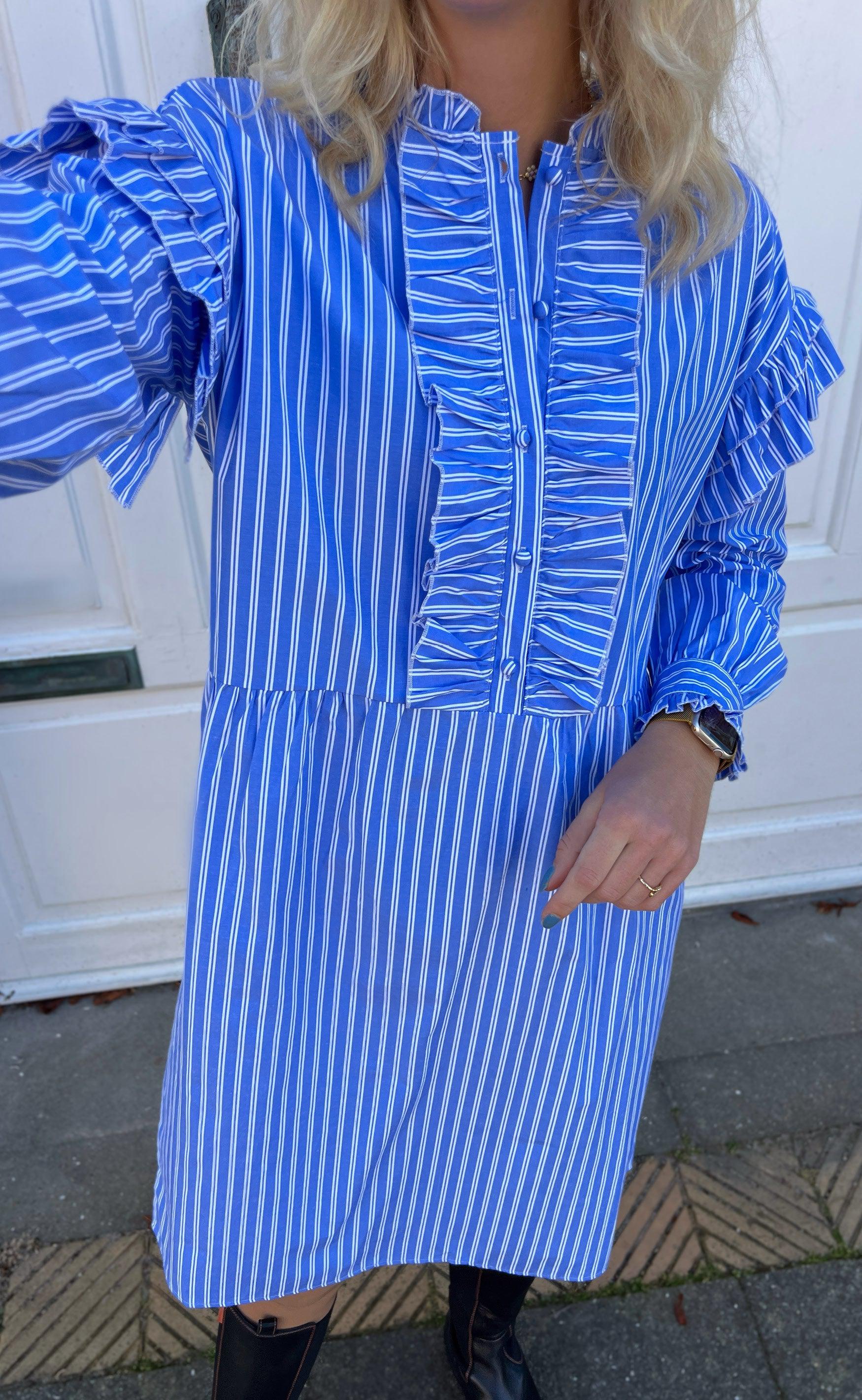 Say INA Copenhagen Kjole - Emilie - Dark Blue Striped Levere