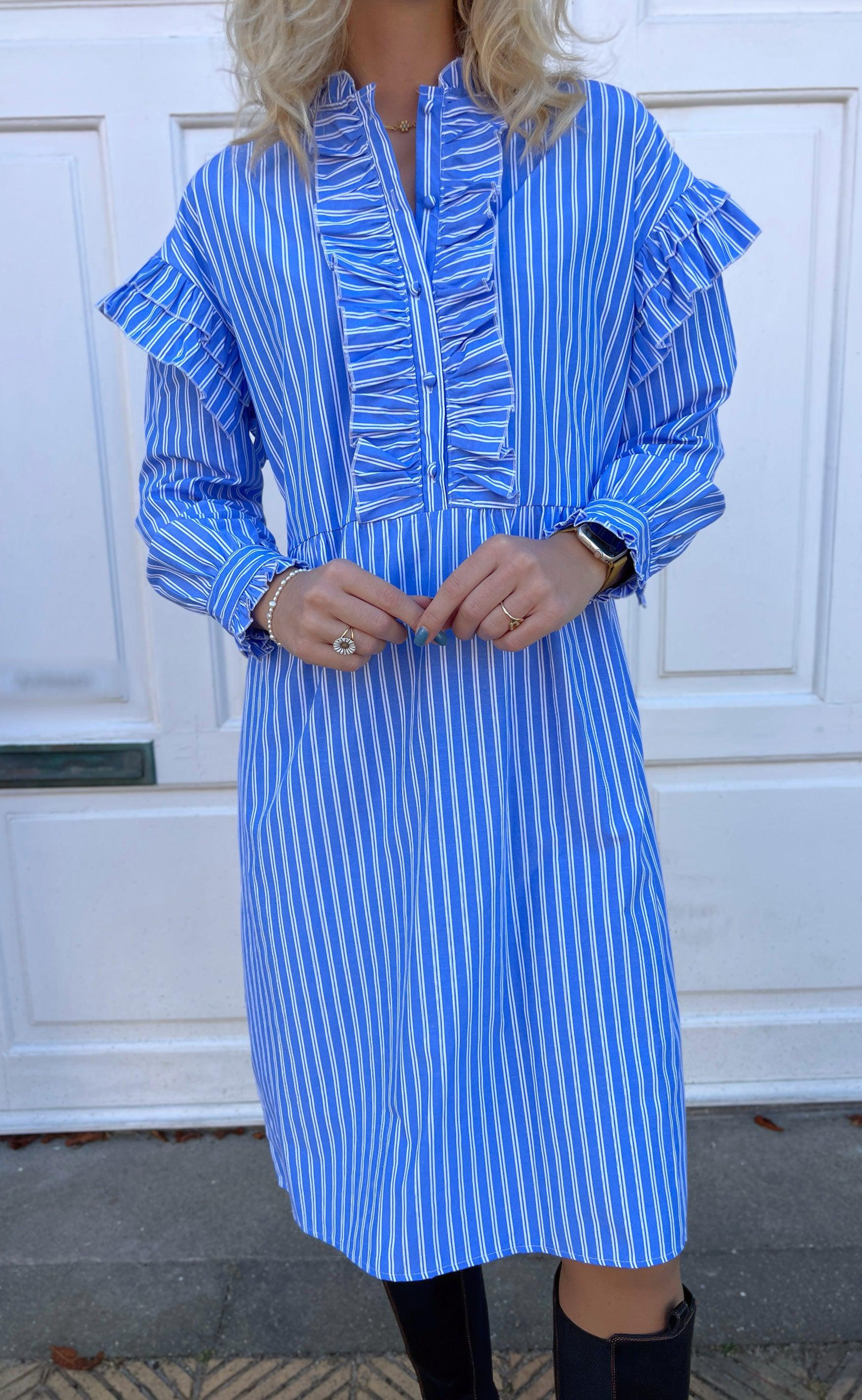 Say INA Copenhagen Kjole - Emilie - Dark Blue Striped Levere