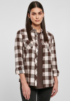 Urban Classics Ladies Turn up Checked Flanell Shirt