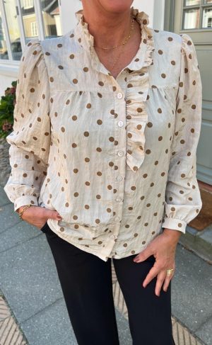 Say INA Copenhagen Skjorte - Kesha - Beige / Brown Dots Levere