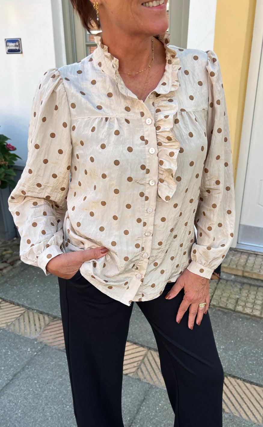 Say INA Copenhagen Skjorte - Kesha - Beige / Brown Dots Levere
