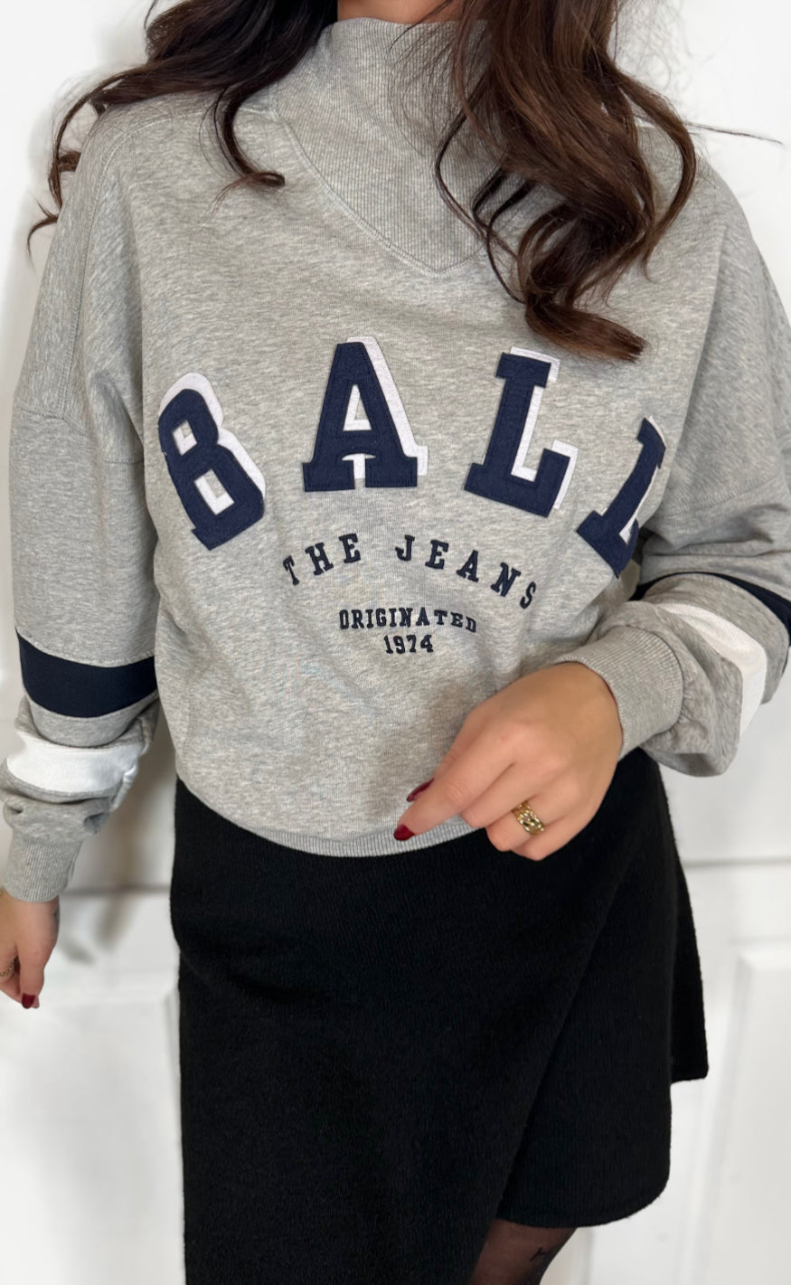 BALL Original Sweatshirt - Fossati - Medium Grey Melange Hot på udsalg