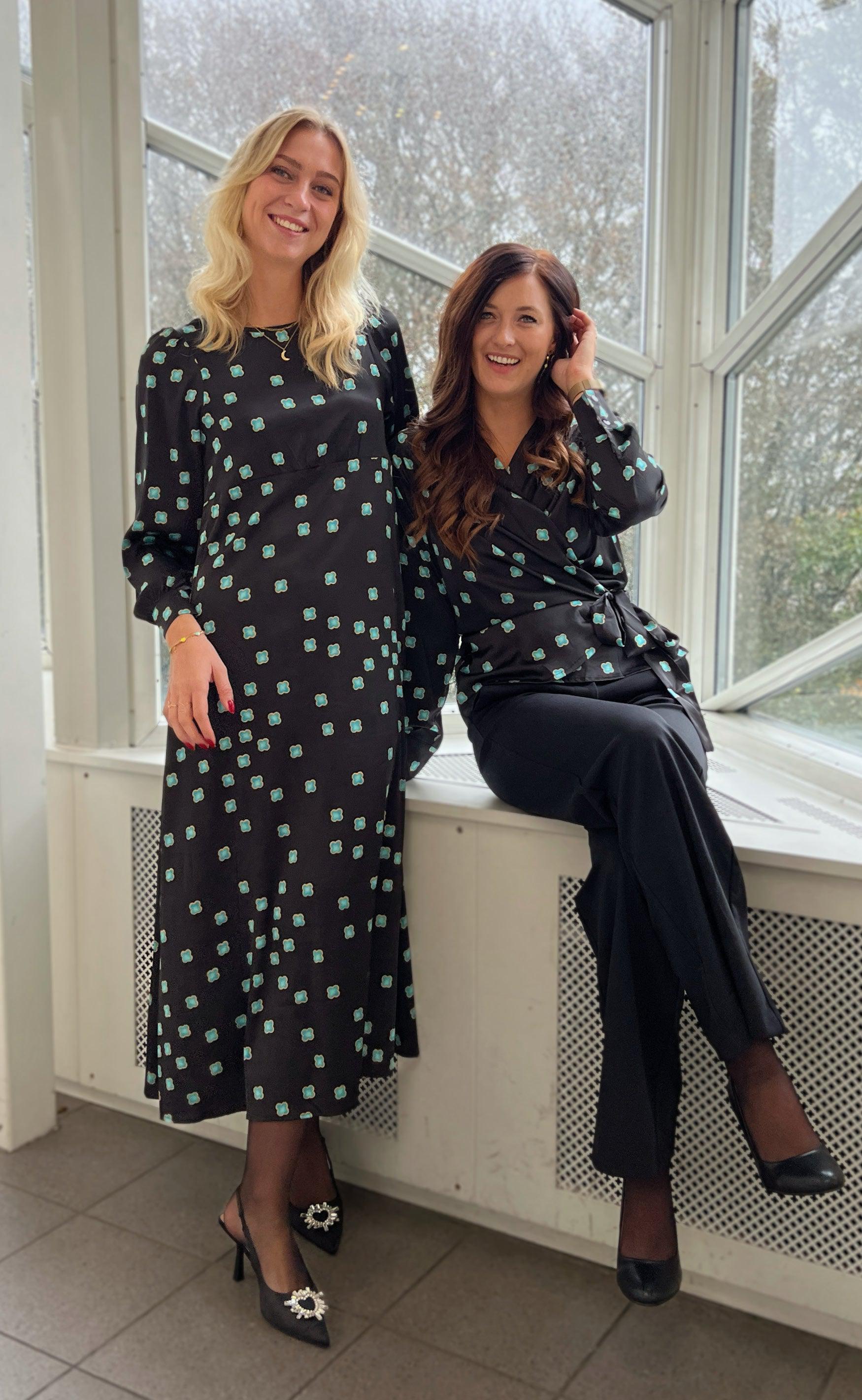 Say INA Copenhagen Bluse - Josse - Black/ Turquoise Print