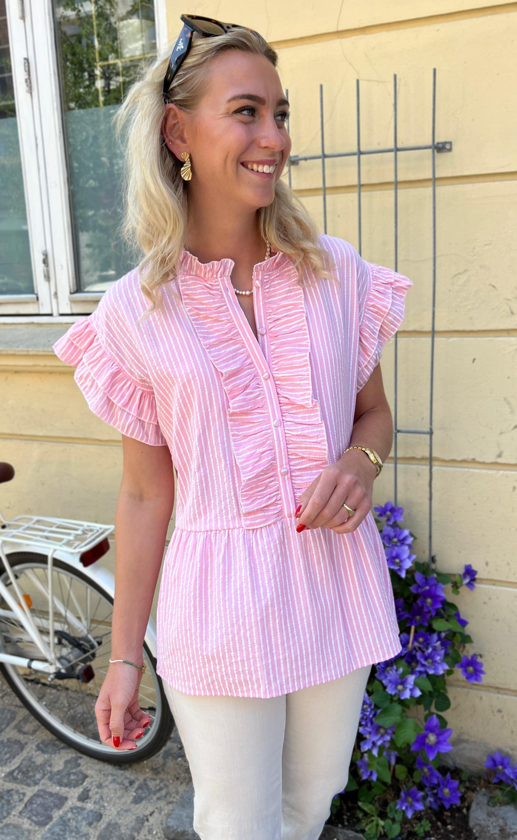 Say INA Copenhagen Top - Freya - Pink Striped