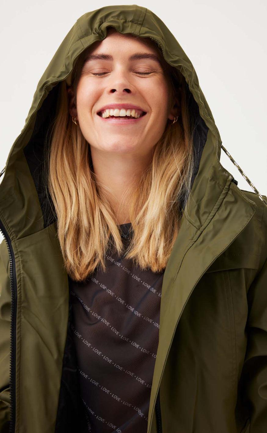 Freequent Jakke - Rain - Olive Night