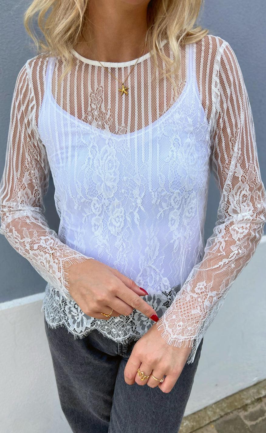 Say INA Copenhagen Bluse - Lissa Lace - White