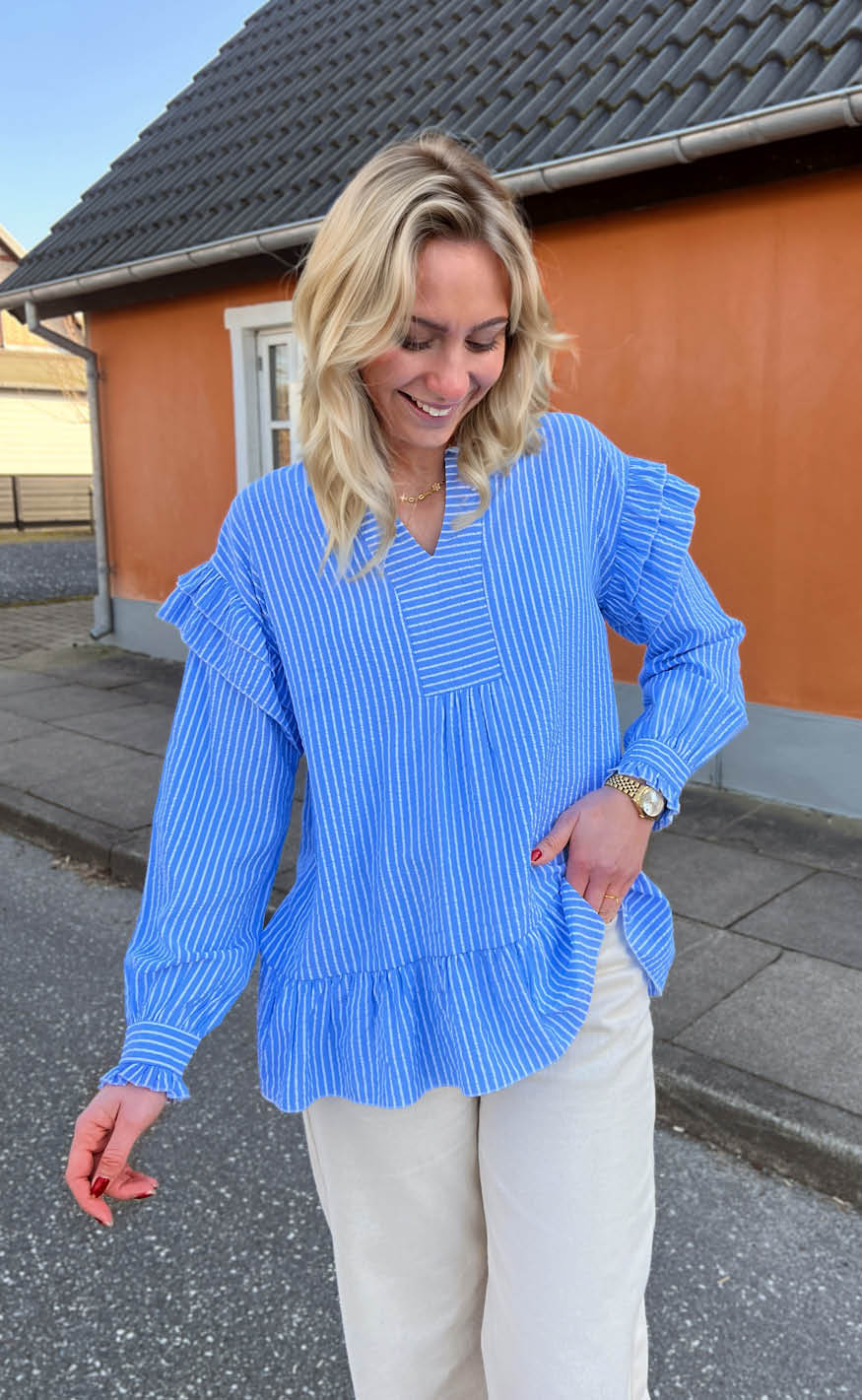 Say INA Copenhagen Bluse - Wilja - Blue Striped