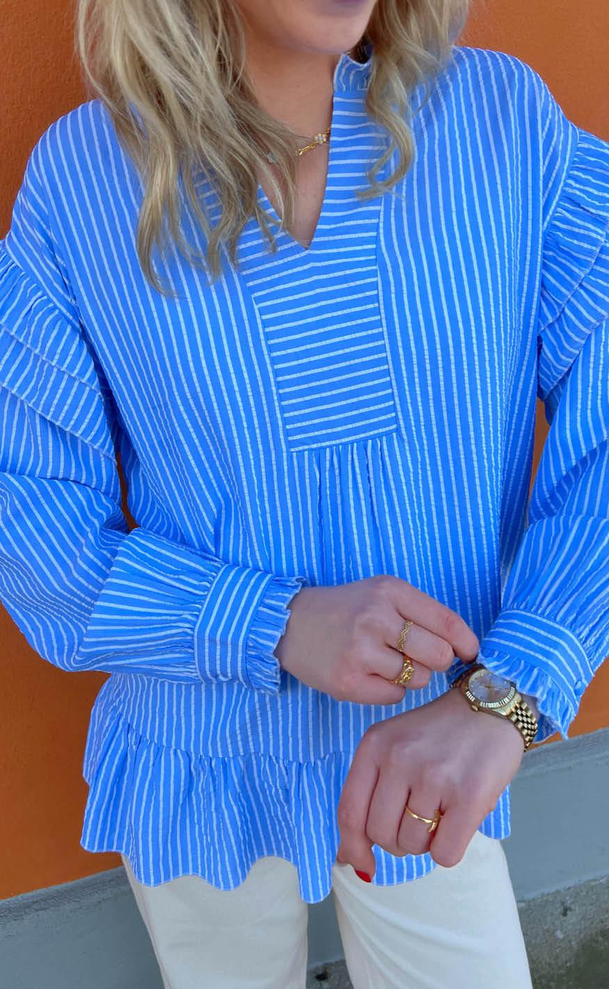 Say INA Copenhagen Bluse - Wilja - Blue Striped