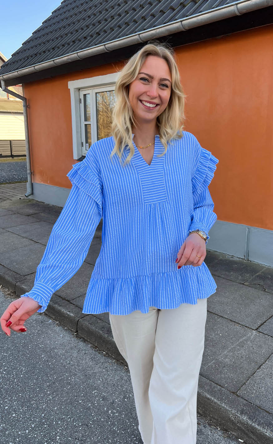 Say INA Copenhagen Bluse - Wilja - Blue Striped