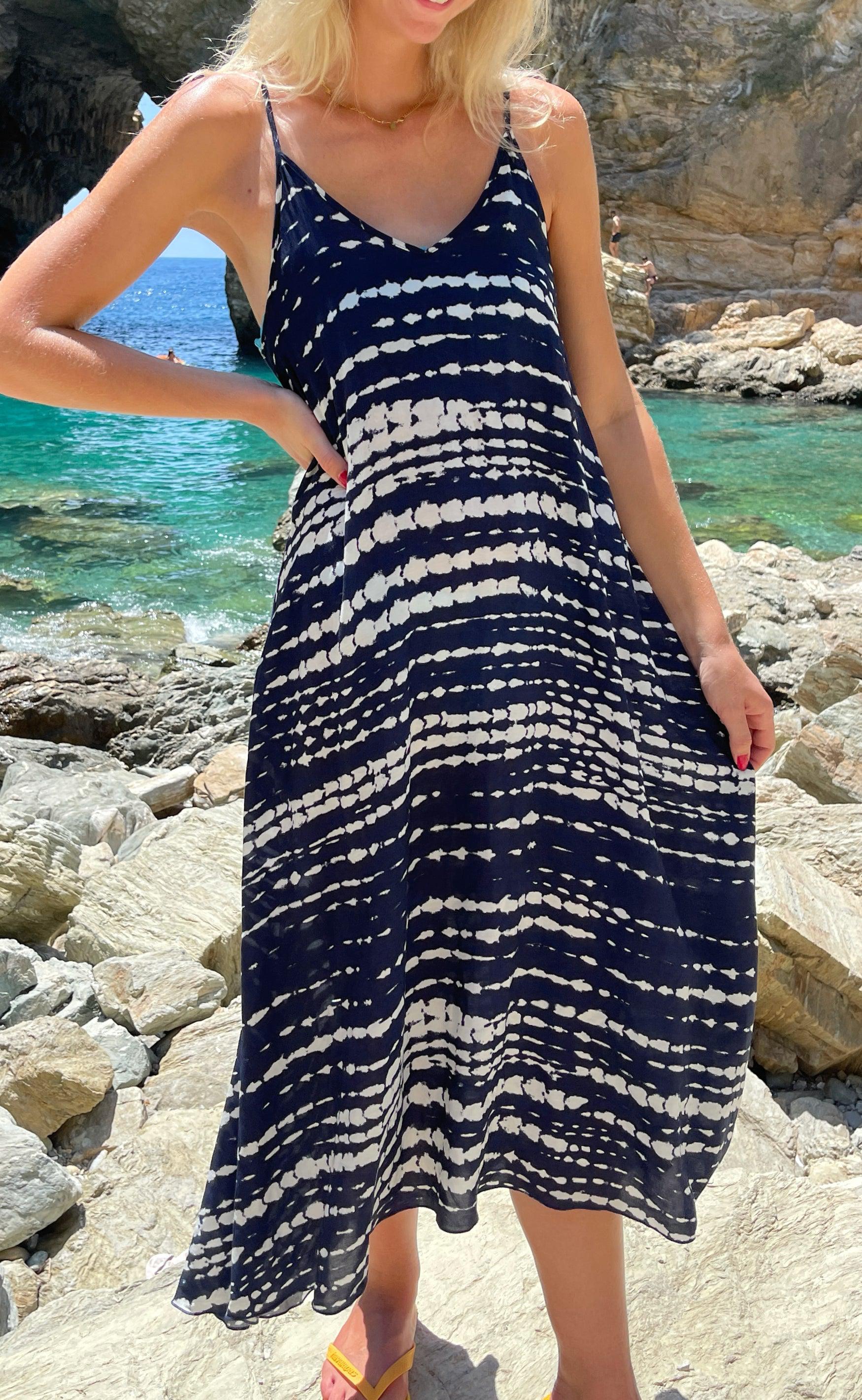 Say INA Copenhagen Kjole - Klara - Navy Tie Dye