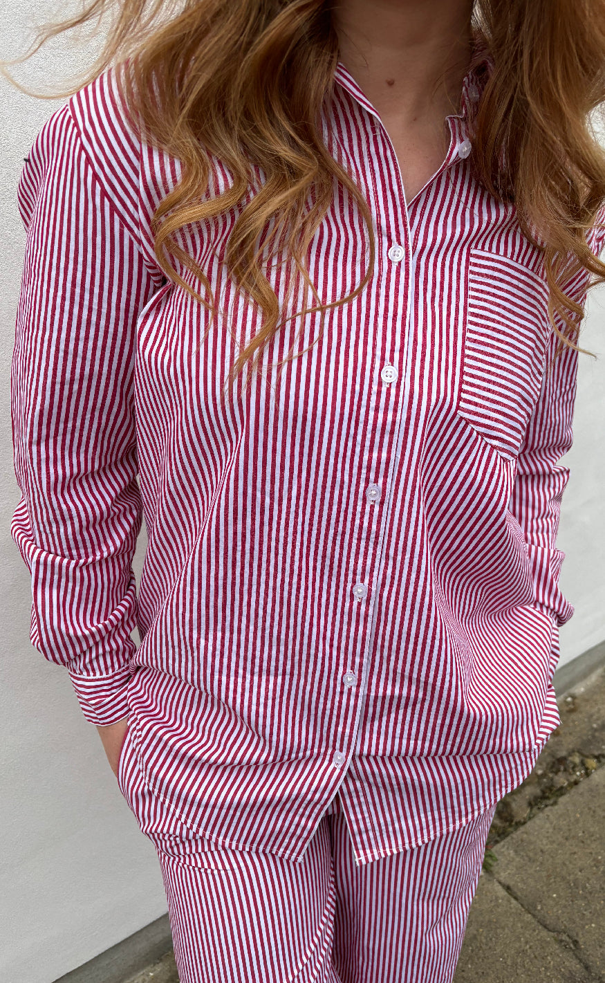 H2O Skjorte - Rønne Essential LS - Red/White