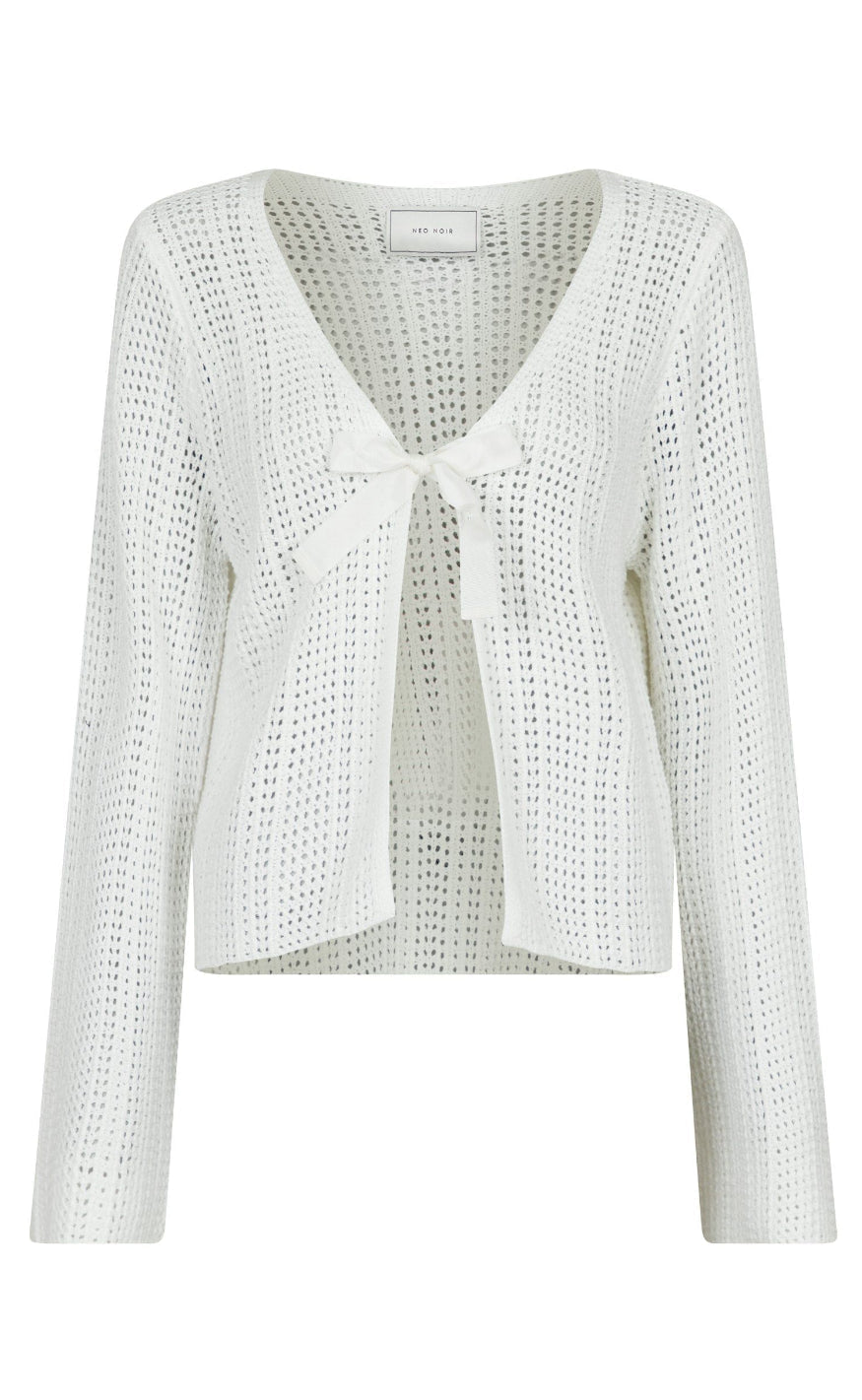 Neo Noir Cardigan - Bates - White Hot på udsalg