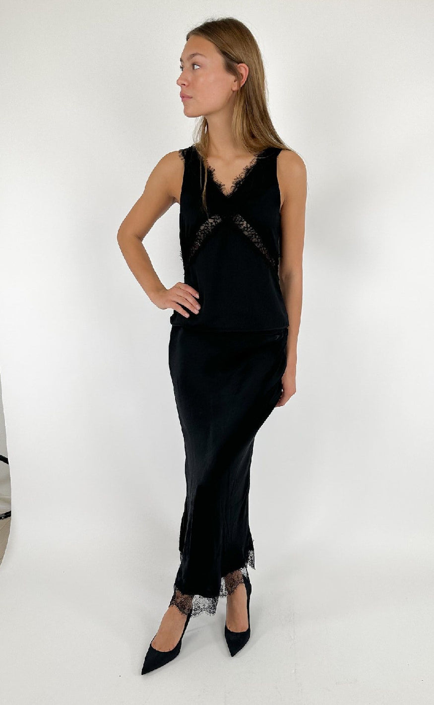 Neo Noir Nederdel - Veroni Lace - Black Online