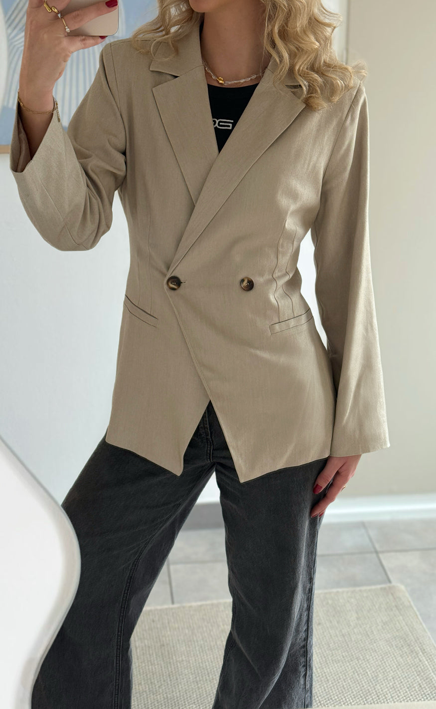 Say INA Copenhagen Blazer - Anne Asymmetrical - Sand