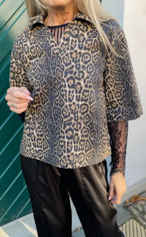 Say INA Copenhagen Polo / Skjorte - Patricia - Leopard Rabat