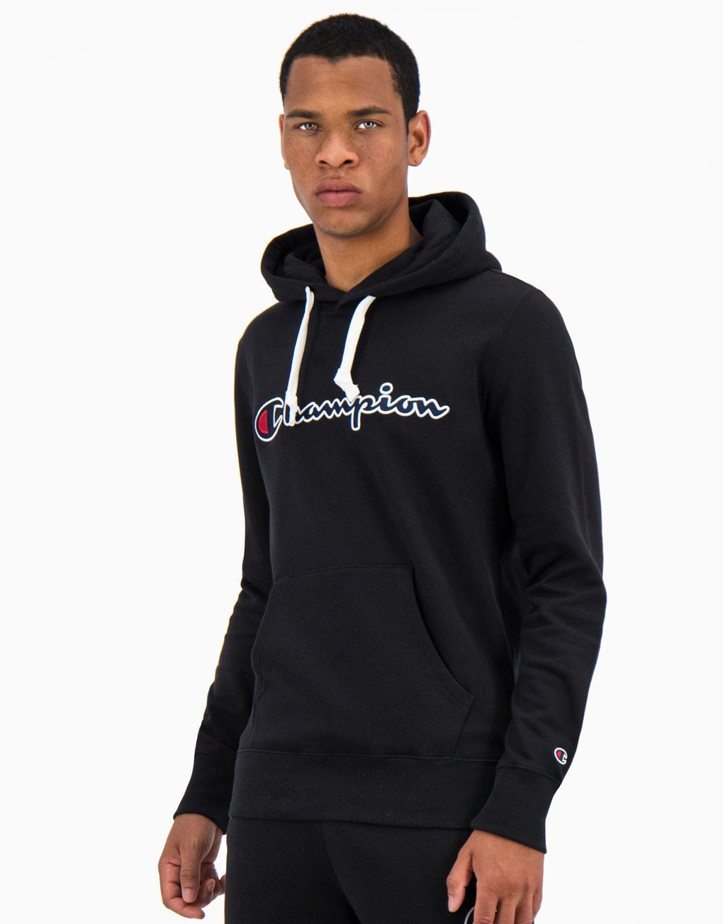 Champion Satin Stitch Script Logo Fleece Hoodie