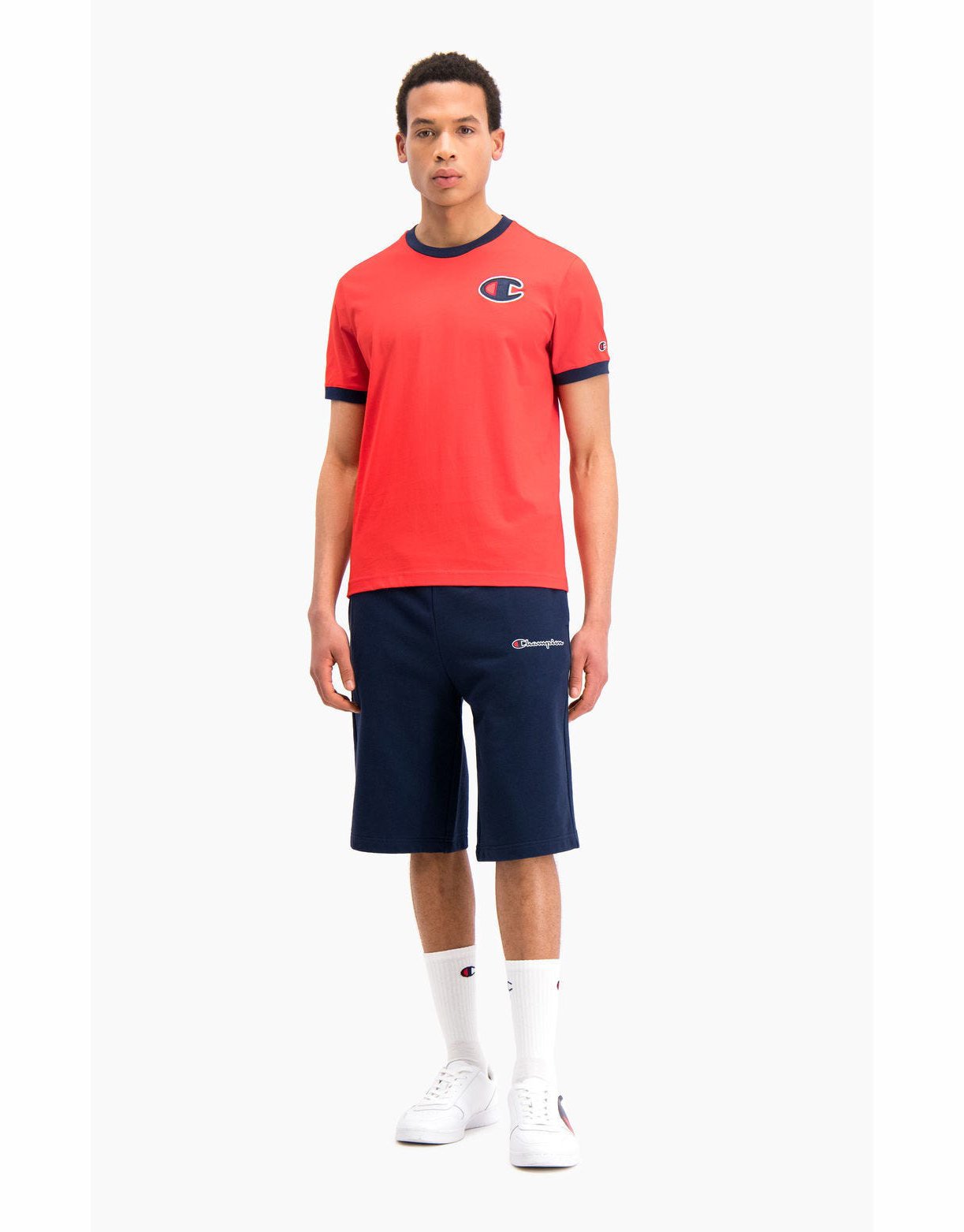 Champion Script Logo Cotton Terry Long Shorts Hot på udsalg