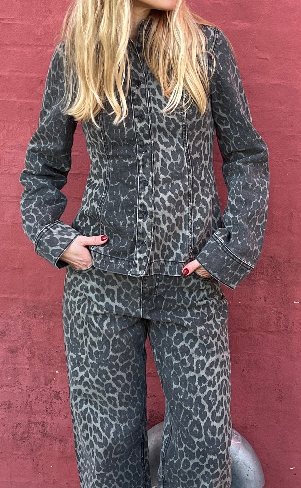 Global Funk Skjorte - Firola-G - Dark Leopard Mist