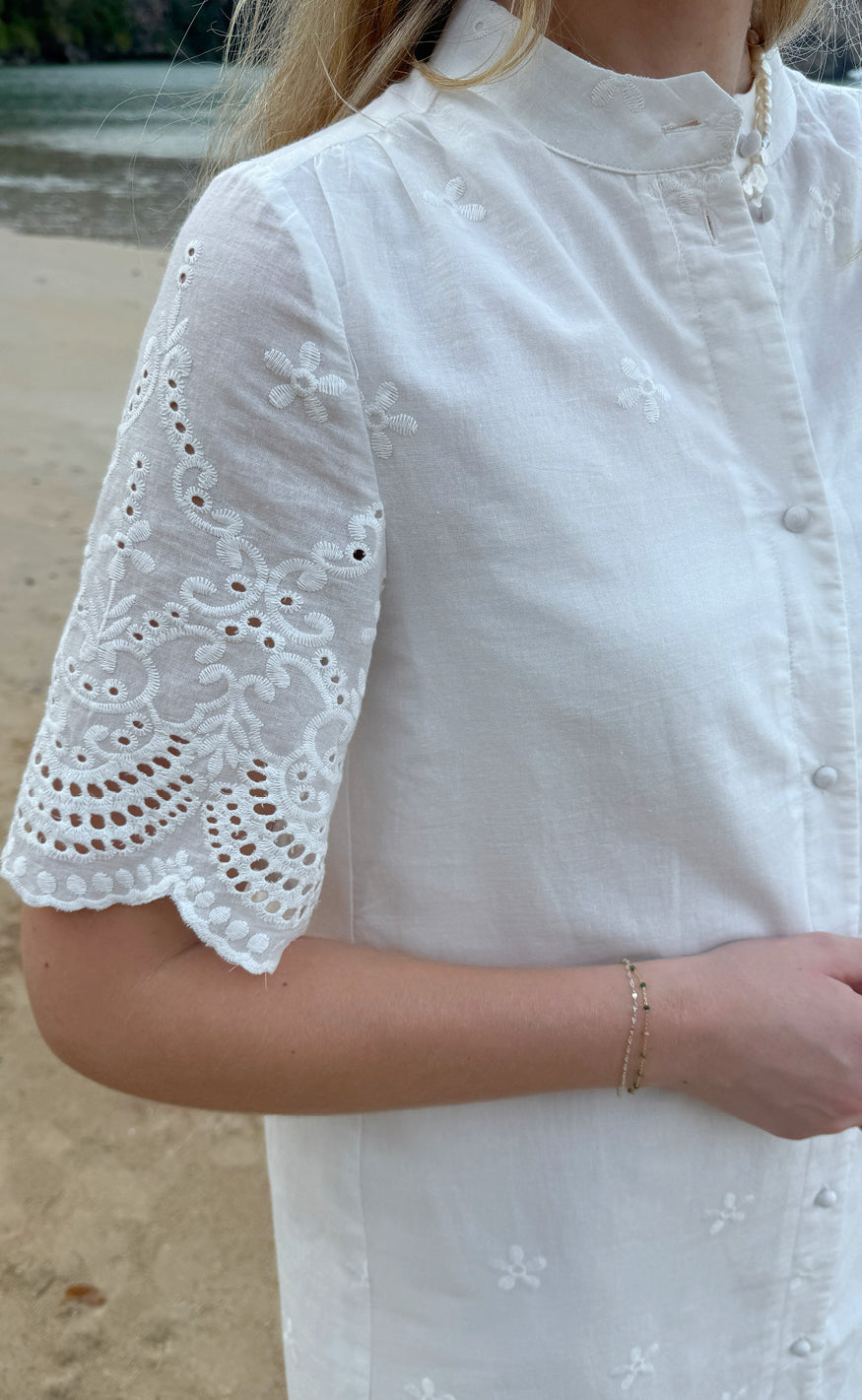 Say INA Copenhagen Kjole - Claudia - White Broderie Anglaise på udsalg