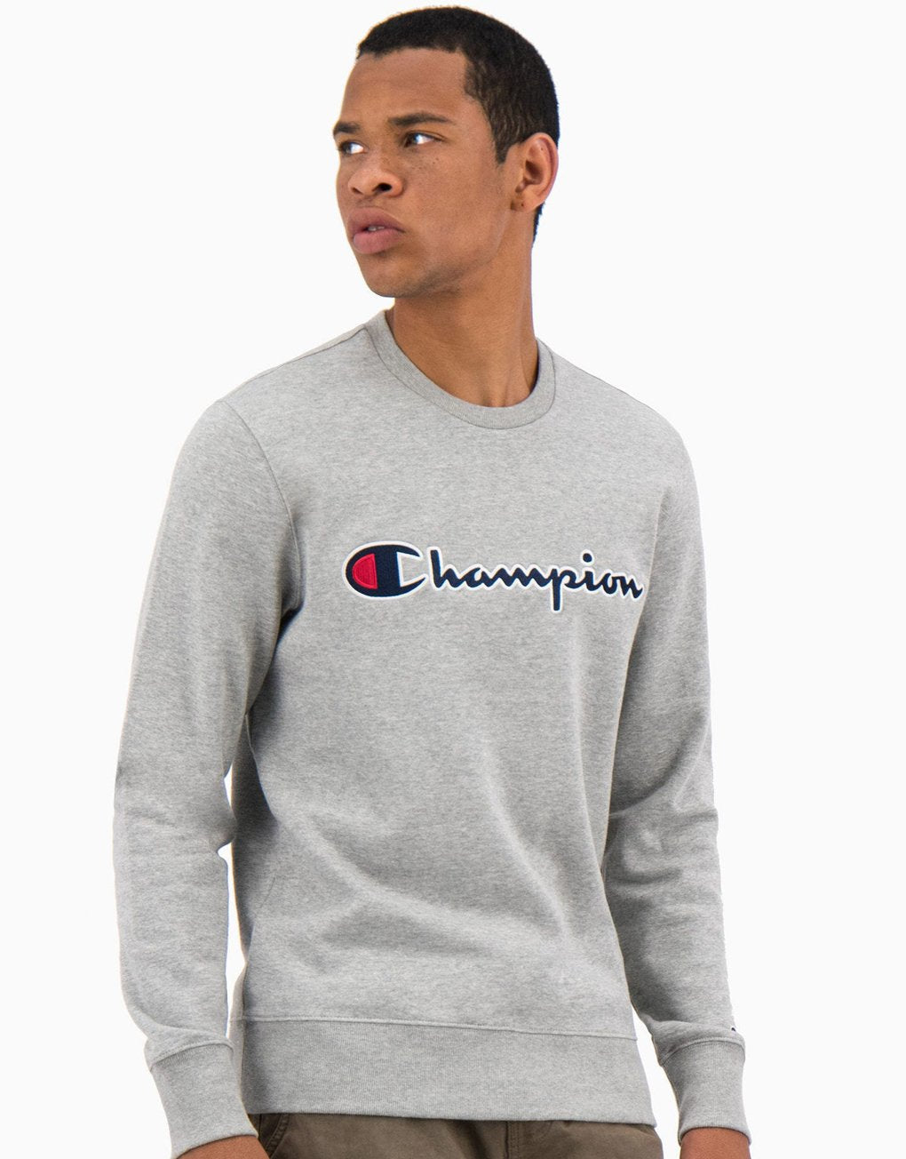 Champion Satin Stitch Script Logo Fleece Sweatshirt