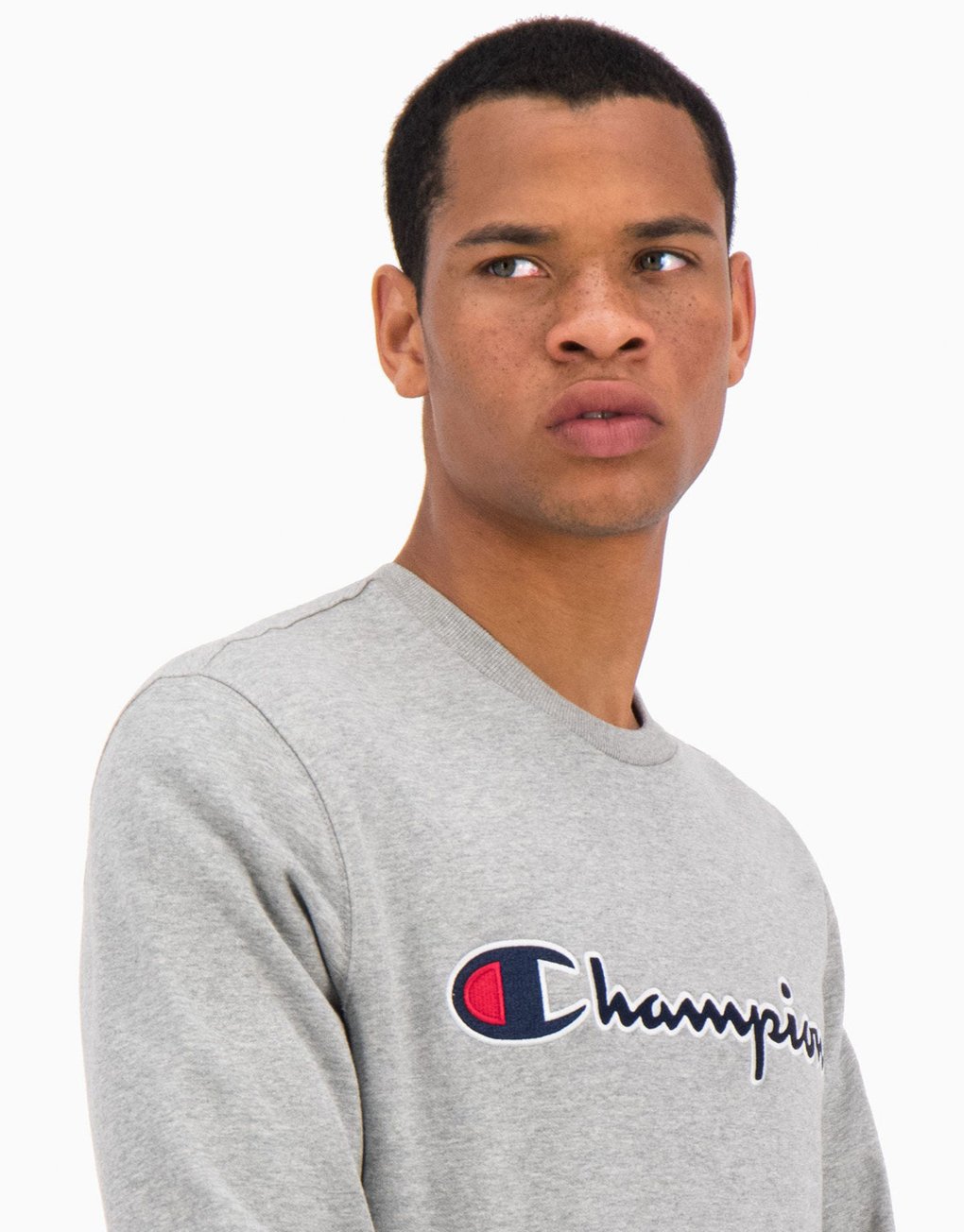 Champion Satin Stitch Script Logo Fleece Sweatshirt