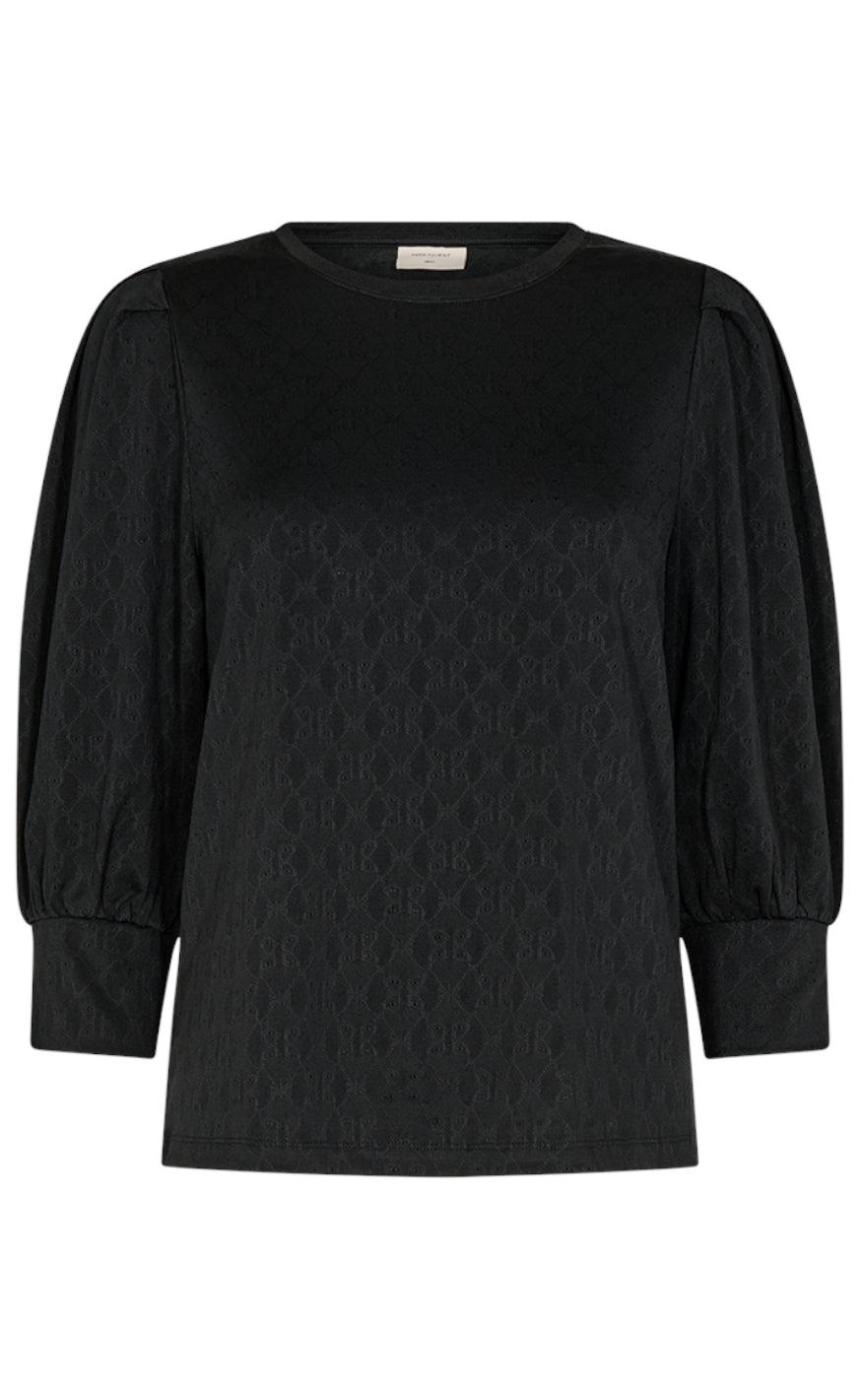 Freequent Bluse - Blond - Black